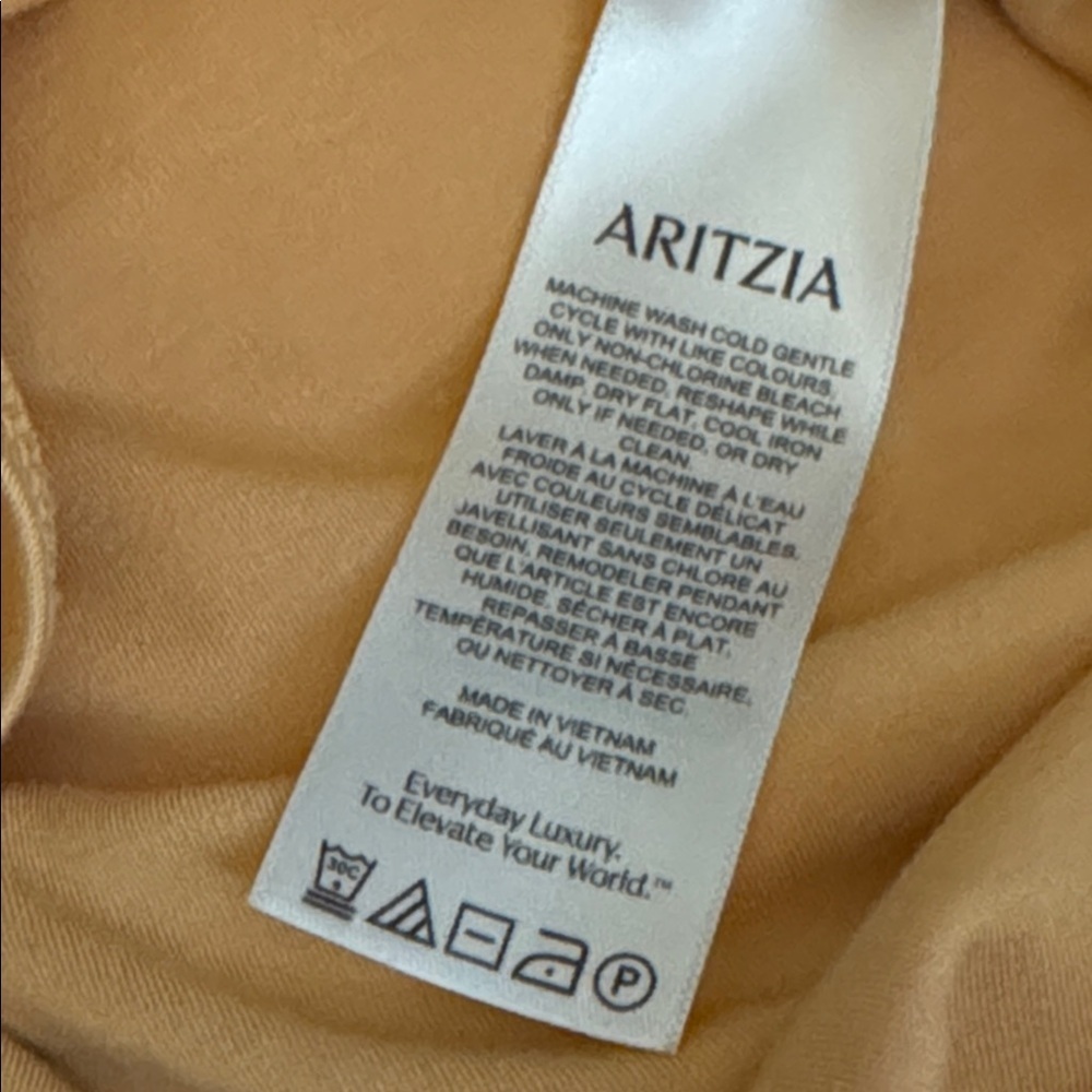 WILFRED Aritzia Boulevard Mini Dress Yellow Ruched Party Bodycon Size S Fitted - Picture 12 of 12